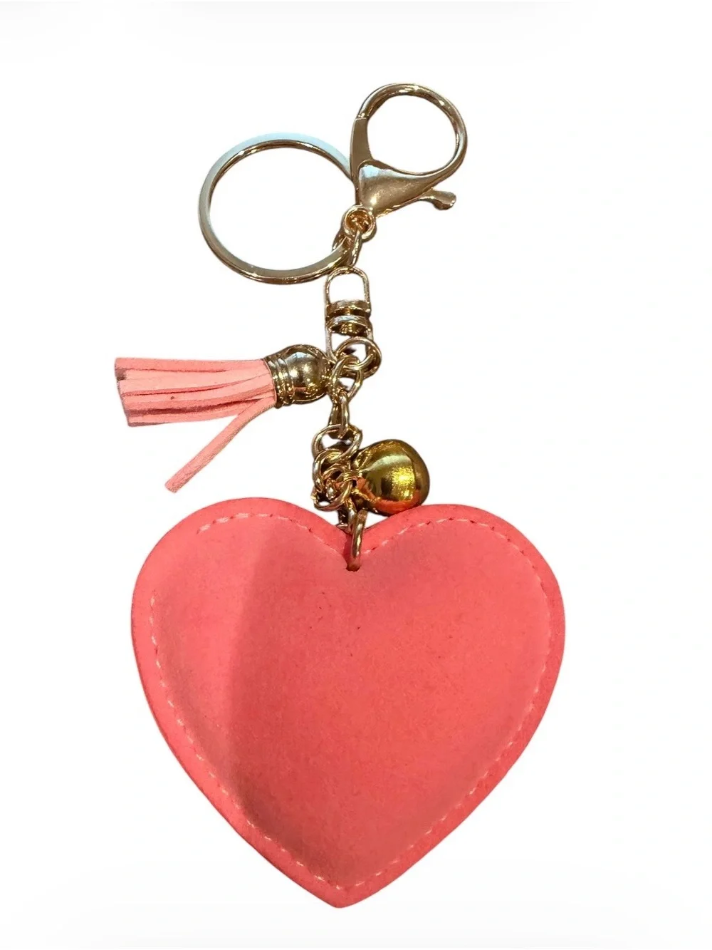 Pink Heart Crystal Bag Charm/Keychain with Tassel